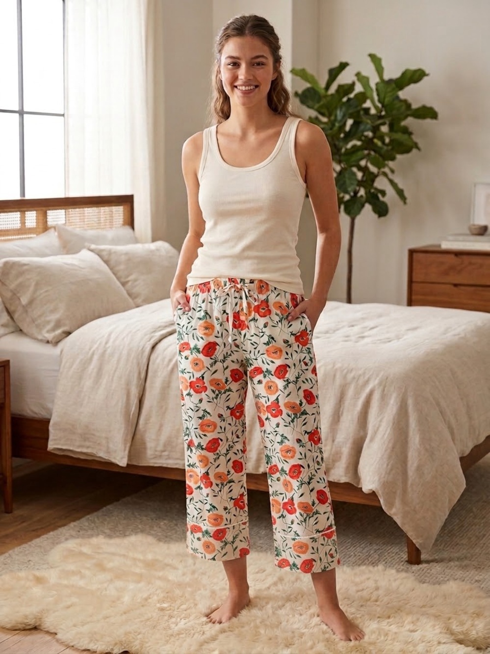 GAP Floral Poplin Pajama Pants
